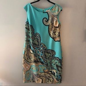 DB Established 1962 Aqua/Paisley Sleeveless Dress